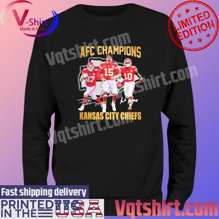 FREE shipping Travis Kelce Patrick Mahomes Isiah Pacheco AFC Champions  Kansas City Chief signatures Super Bowl 2023 shirt, Unisex tee, hoodie,  sweater, v-neck and tank top