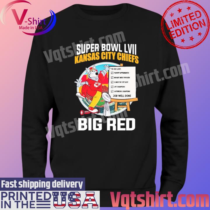 Men's big Red Super Bowl LVII Kansas City Chiefs 2023 shirt