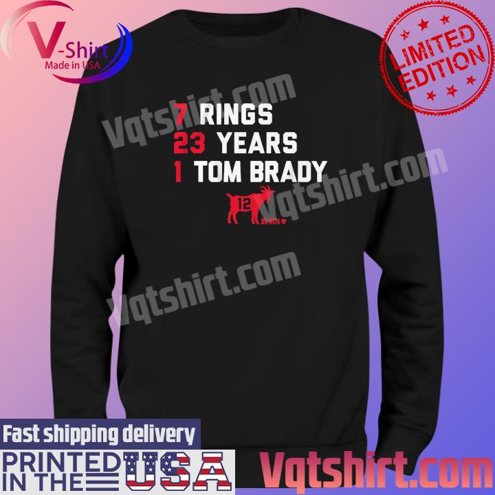 No 1 Tom Brady 7 Rings, 23 Years Shirt, hoodie, sweater, long sleeve and  tank top