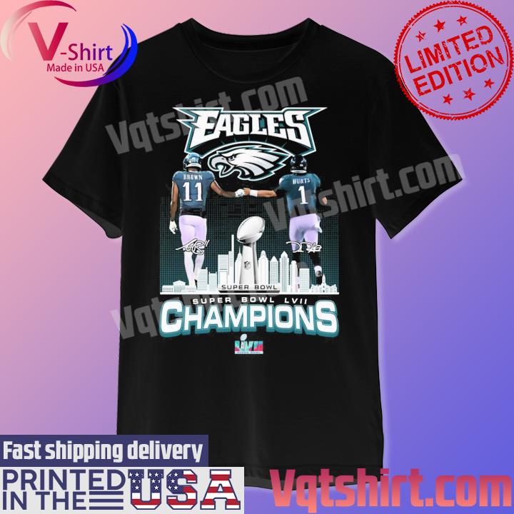 Awesome the Jalen Hurts A.J. Brown Philadelphia Eagles Champion Super BOWL  LVII signatures Shirt