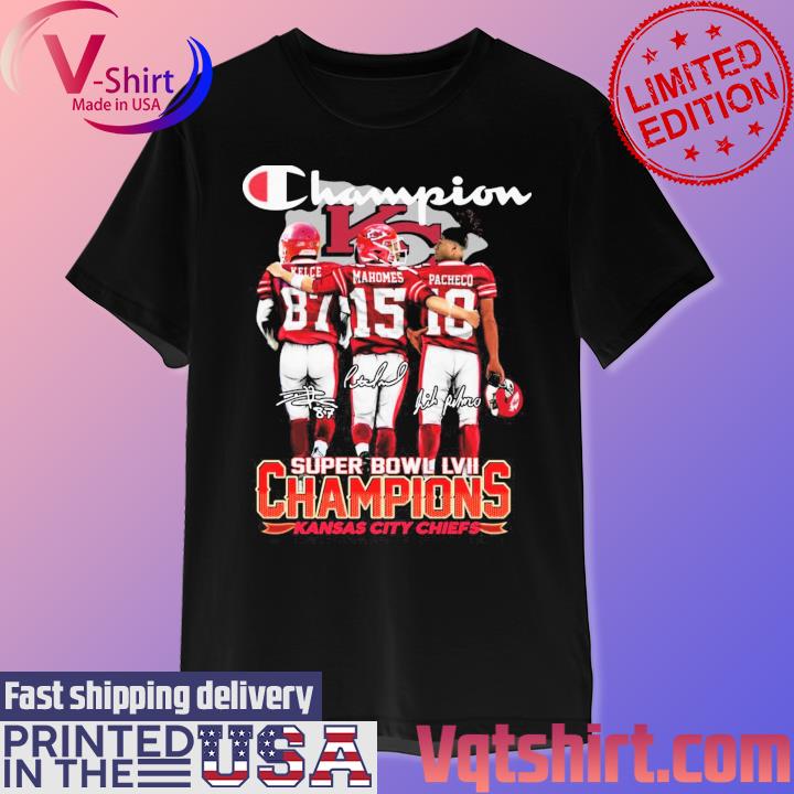 Champion Patrick Mahomes Kansas City Chiefs 2 Super Bowl Champions  Signatures Shirt, hoodie, sweater, long sleeve and tank top