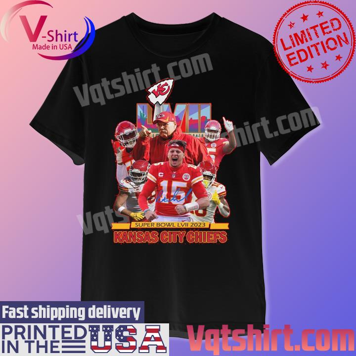 Kansas City Chiefs team Super Bowl LVII 2023 signature shirt