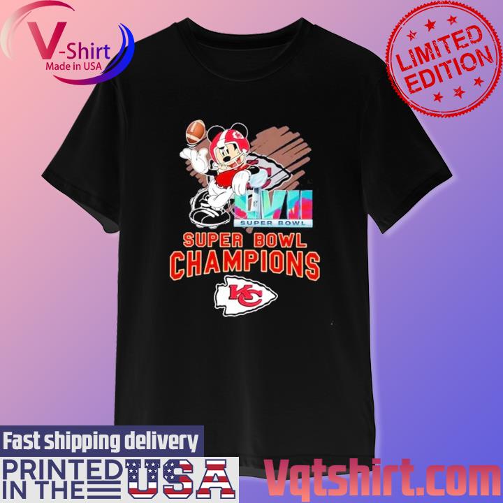 Kansas City Chiefs x Mickey Mouse 2023 Super Bowl LVII Champions T