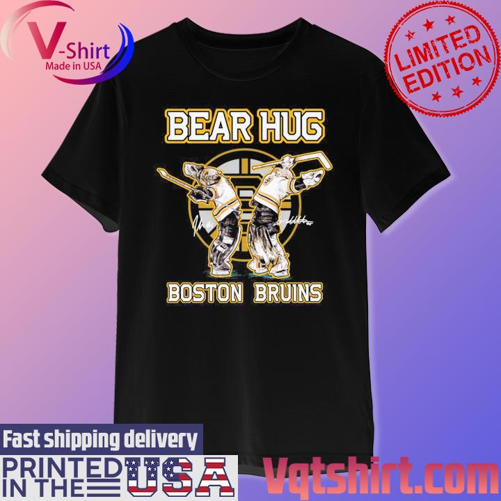 Jeremy swayman linus ullmark bear hug boston bruins signatures