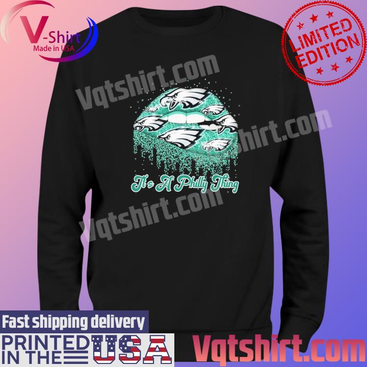 Philadelphia Eagles lips philly thing lips glitter shirt, hoodie