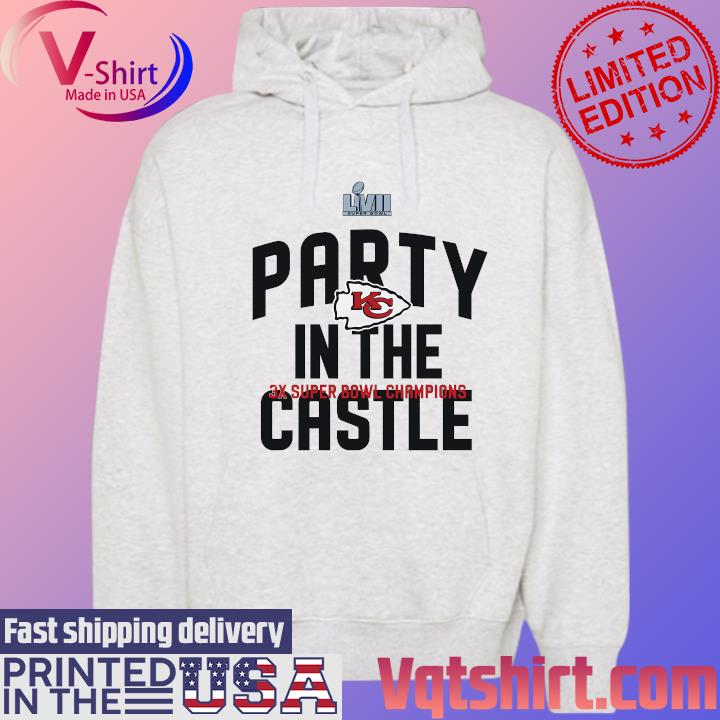 Kansas City Chiefs Party in the castle 3X Super bowl Champions shirt, hoodie,  longsleeve tee, sweater