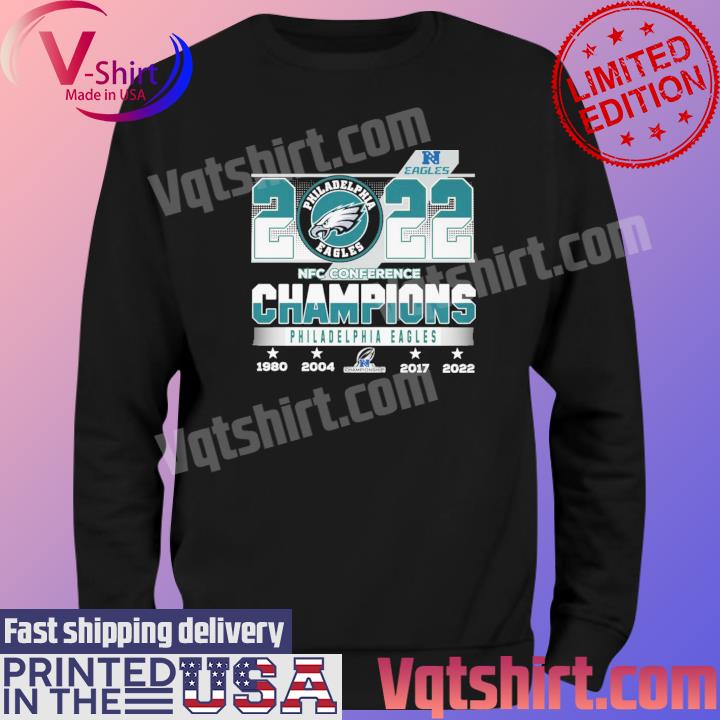 Philadelphia Eagles Nfc Champions 1980 2004 2017 2022 Vintage Poster  T-shirt,Sweater, Hoodie, And Long Sleeved, Ladies, Tank Top