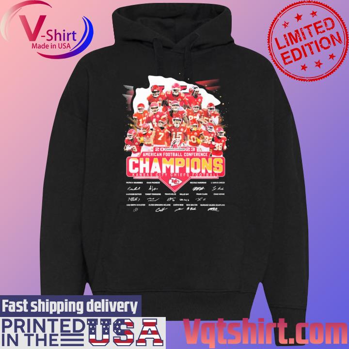 Funny Kansas City Chiefs 2023 Championship American Football Conference  Champions signatures shirt, hoodie, sweater, long sleeve and tank top