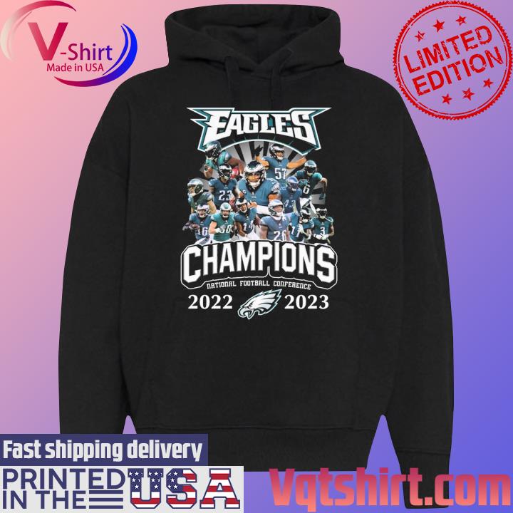 Philadelphia Eagles Player Names Skyline 2022-2023 National Football Conference  Champions shirt, hoodie, sweater, long sleeve and tank top