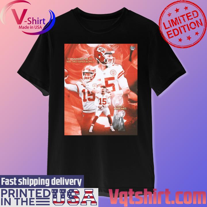Patrick Mahomes 5th Youngest QB to Win Two Super Bowls shirt