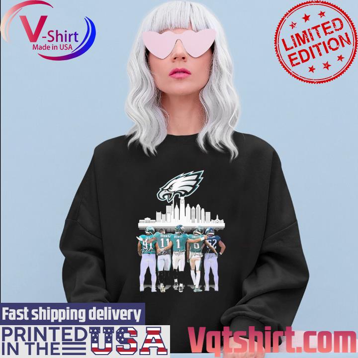 Philadelphia Eagles Brown Kelce Hurts And Smith Skyline 2023  T-shirt,Sweater, Hoodie, And Long Sleeved, Ladies, Tank Top