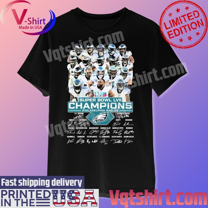 Philadelphia Eagles team Super Bowl LVI Champions signatures shirt