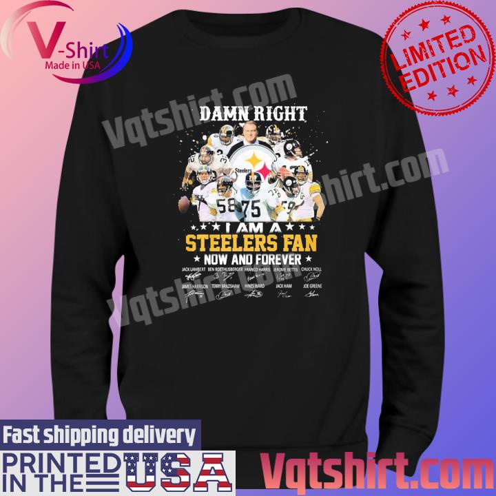 Damn right I am a Pittsburgh Steelers football team fan now and forever  signatures shirt - Dalatshirt