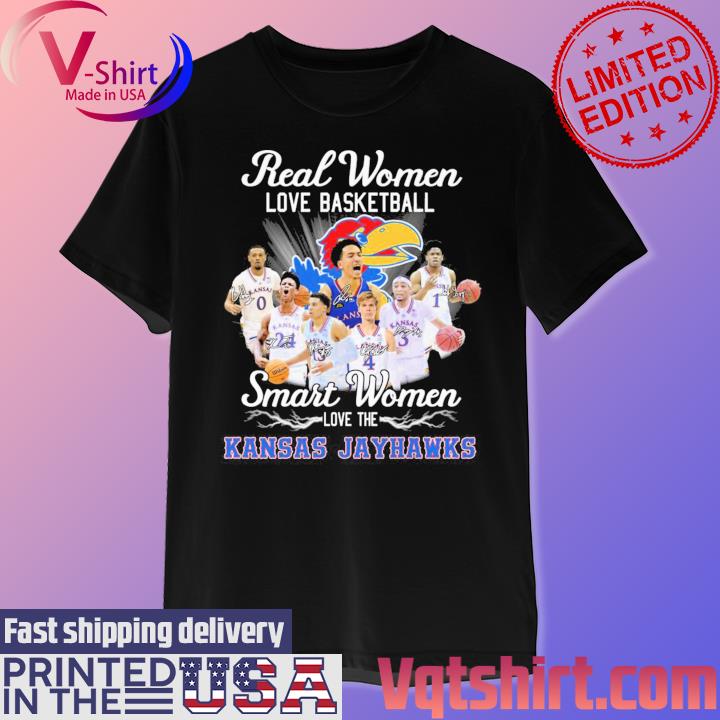 Real Women love basketball smart Women love the Kansas Jayhawks 2023 signatures shirt