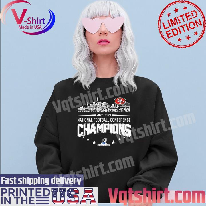 Official san francisco 49ers 2023 NFC west champions team player shirt,  hoodie, sweater, long sleeve and tank top