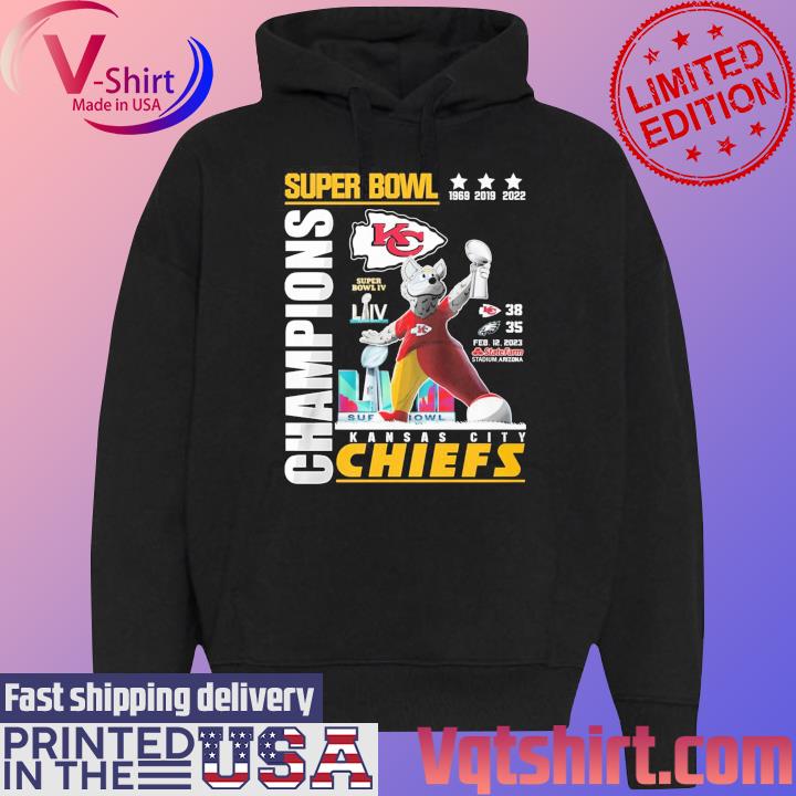 Super Bowl 1969 2019 2022 Champions Kansas City Chiefs 38 Philadelphia  Eagles 35 K. C. Wolf shirt, hoodie, sweater, long sleeve and tank top