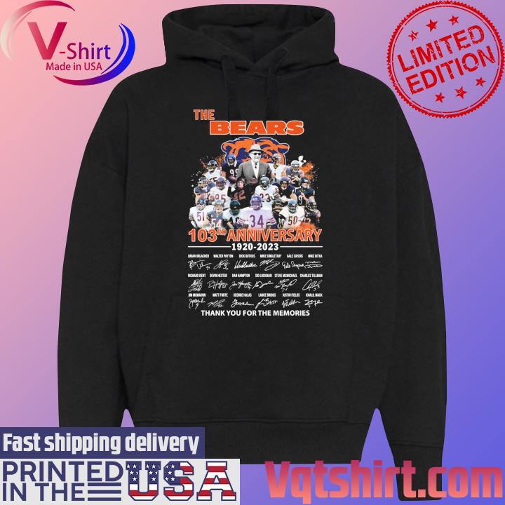 The Chicago Bears 103rd anniversary 1920 2023 thank you for the memories  signatures Chicago Bears shirt, hoodie, sweater, long sleeve and tank top