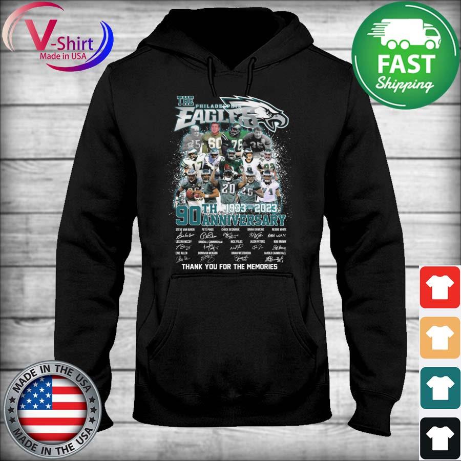 NFL Philadelphia Eagles 90th Anniversary 1933-2023 Thank You Signatures  shirt, hoodie, sweater, long sleeve and tank top