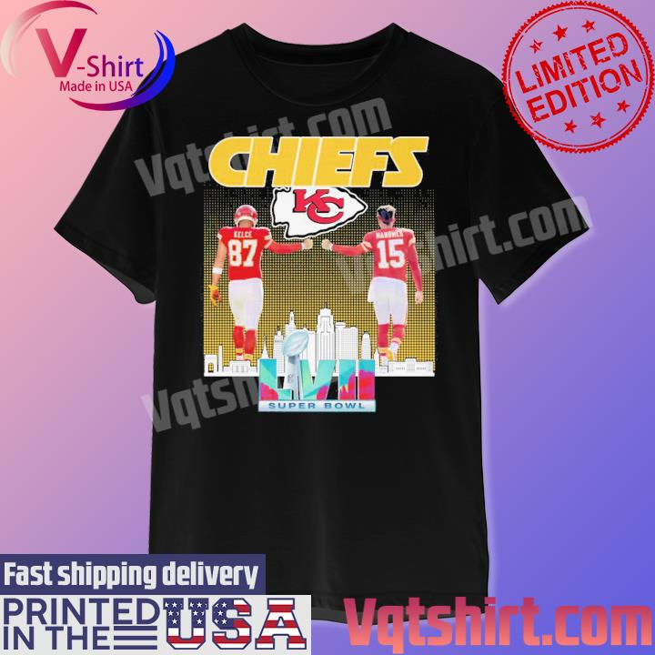 Travis Kelce and Patrick Mahomes Kansas City Chiefs Super Bowl LVII 2023 shirt