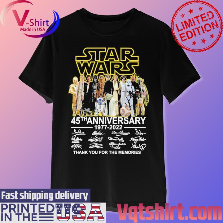 Star Wars 45Th Anniversary 1977-2022 Signatures shirt,, new, black, black,  new