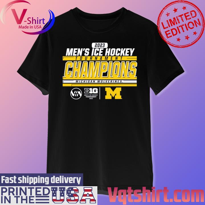 Awesome Michigan Wolverines 2023 Big Ten Men's Ice Hockey Conference Tournament Champions T-Shirt