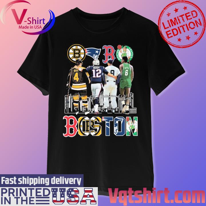 Boston Sports team Bobby Orr Tom Brady Ted Williams and Bill Russell  signatures shirt, hoodie, sweater, long sleeve and tank top