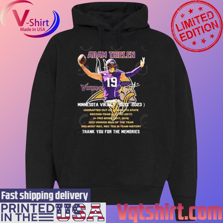 Thank You For The Memories Adam Thielen 19 Minnesota Vikings 2013 – 2023 T- Shirt, hoodie, sweater, long sleeve and tank top