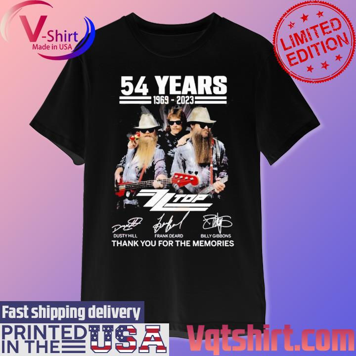 Official 54 Years 1969 – 2023 ZZ Top Thank You For The Memories T-Shirt