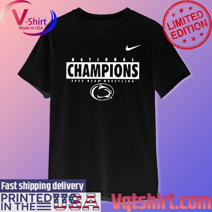Official Penn State Nittany Lions Nike 2023 NCAA Wrestling National Champions T-Shirt