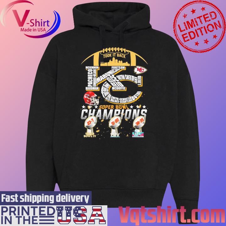 KC Chiefs 3x Super Bowl Champions shirt 