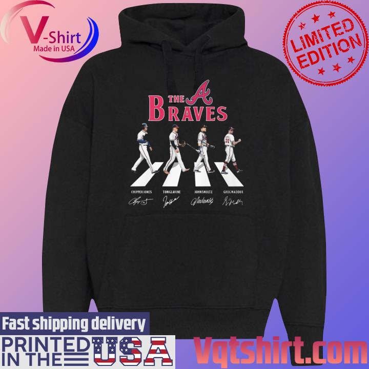 The Atlanta Braves Jones Glavine Smoltz and Maddux abbey road signatures  2023 shirt, hoodie, sweater, long sleeve and tank top