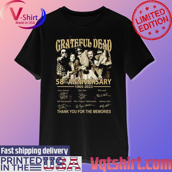 Grateful Dead 58th Anniversary 1965 2023 Thank You for the memories  signatures shirt - Limotees