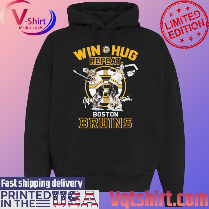 Jeremy Swayman And Linus Ullmark Win Hug Repeat Boston Bruins Shirt,  hoodie, sweater, long sleeve and tank top