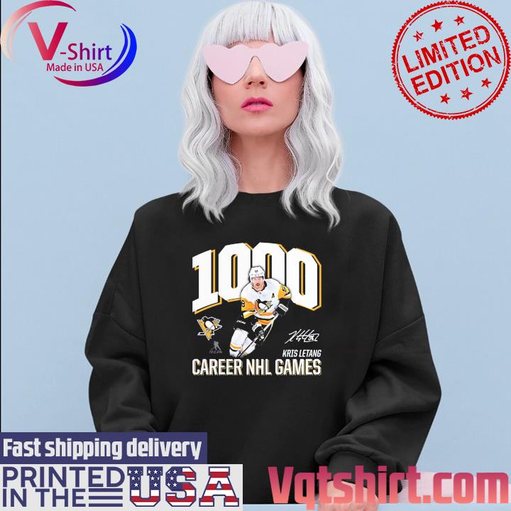 Kris Letang Pittsburgh Penguins 1000 Career NHL Games signature shirt,  hoodie, sweater, long sleeve and tank top