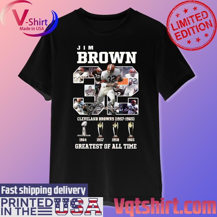 Jim Brown Cleveland Browns 1957-1965 Black T-Shirt