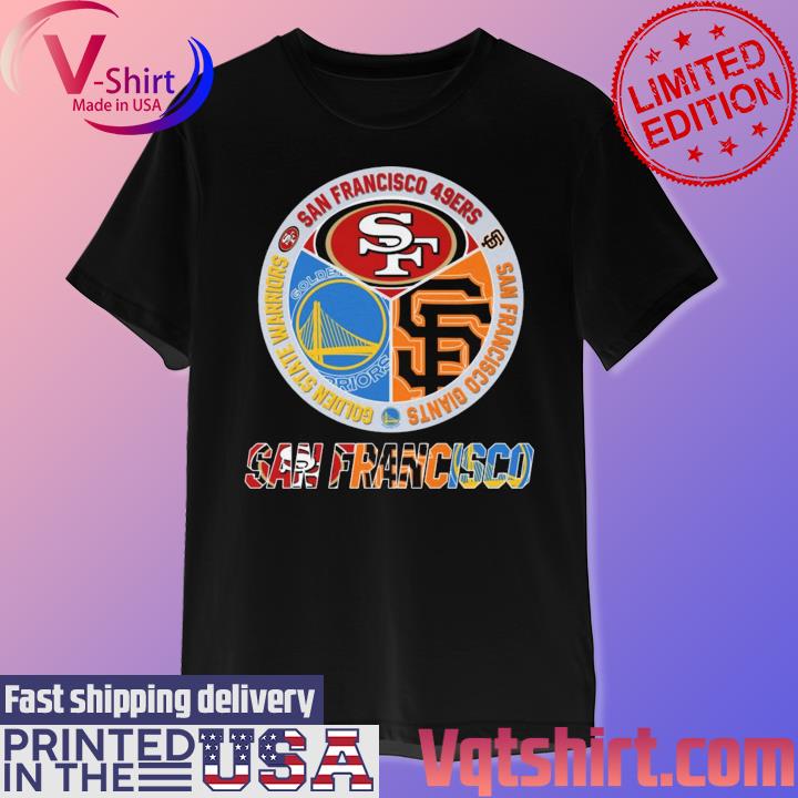 Awesome san Francisco 49ers Warriors Giants teams logo 2023 T-shirt,  hoodie, sweater, long sleeve and tank top