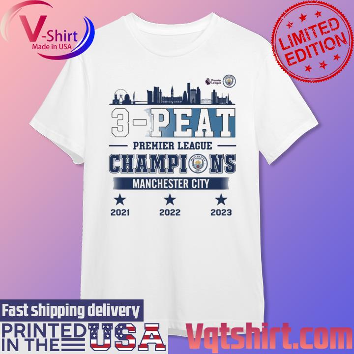 Manchester City 2023 3-peat premier league champions shirt, hoodie