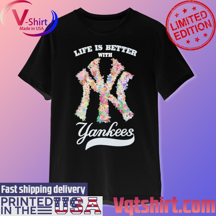 Official life is better with New York Yankees floral logo shirt