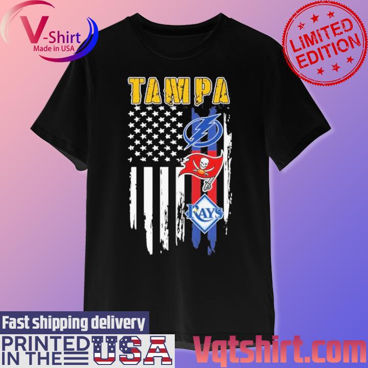 Official Tampa Bay Lightning Buccaneers Rays 4th July T Shirt