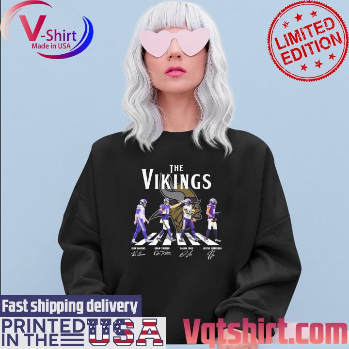 Official the Vingkings Abbey Road Kirk Cousins Adam Thielen Dalvin Cook And  Justin Jefferson Shirt, hoodie, sweater, long sleeve and tank top