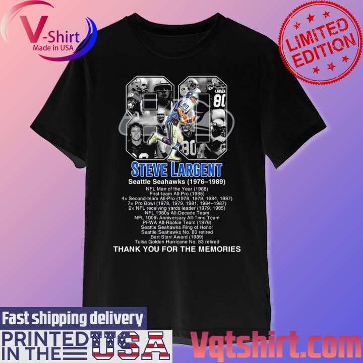 Steve largent Seattle Seahawks thank you for the memories shirt, hoodie,  sweater, long sleeve and tank top