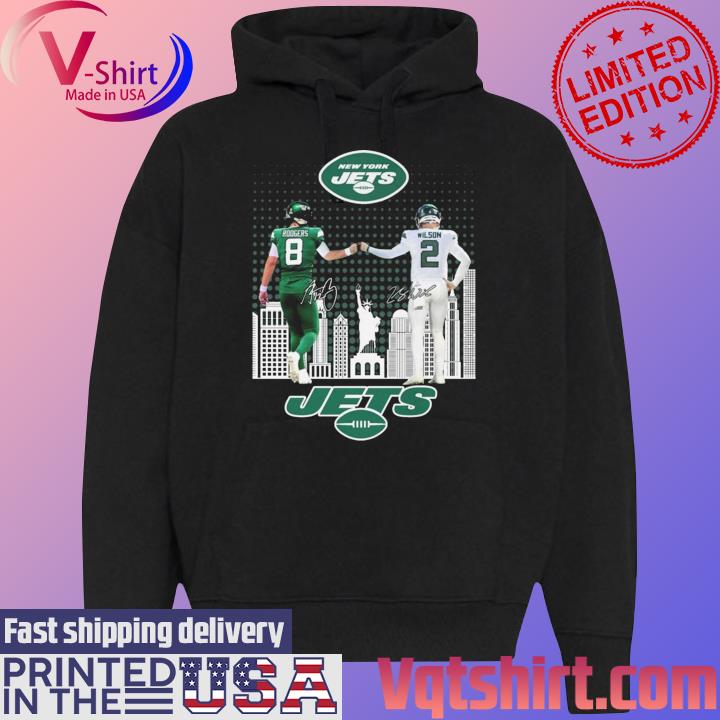 New York Jets Skyline Aaron Rodgers And Zach Wilson Signatures shirt,  hoodie, sweater, long sleeve and tank top