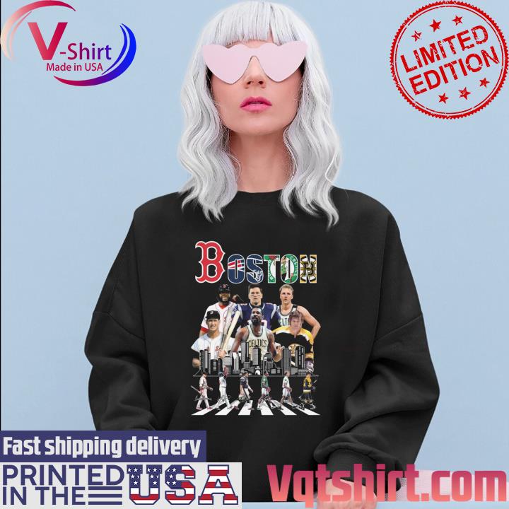 Boston Celtics Bruins Red Sox And New England Patriots Abbey Road signature  shirt, hoodie, sweater, long sleeve and tank top