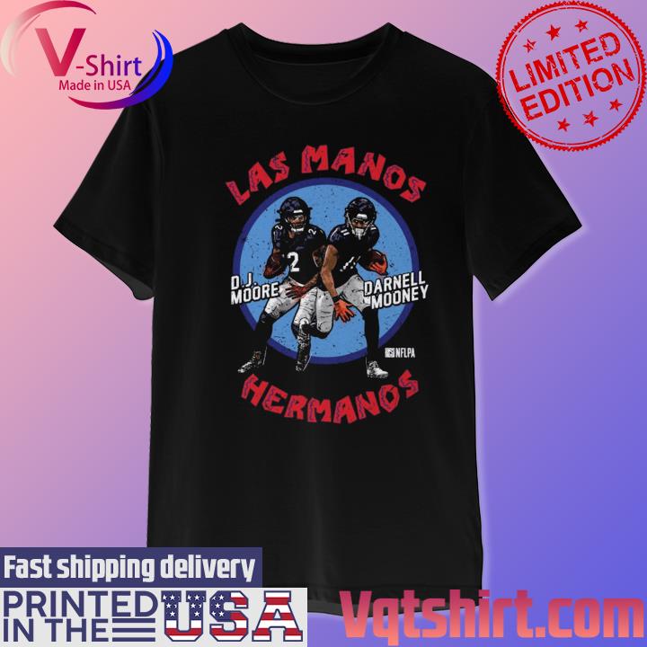 D.J. Moore & Darnell Mooney Chicago Las Manos Hermanos WHT shirt - Limotees