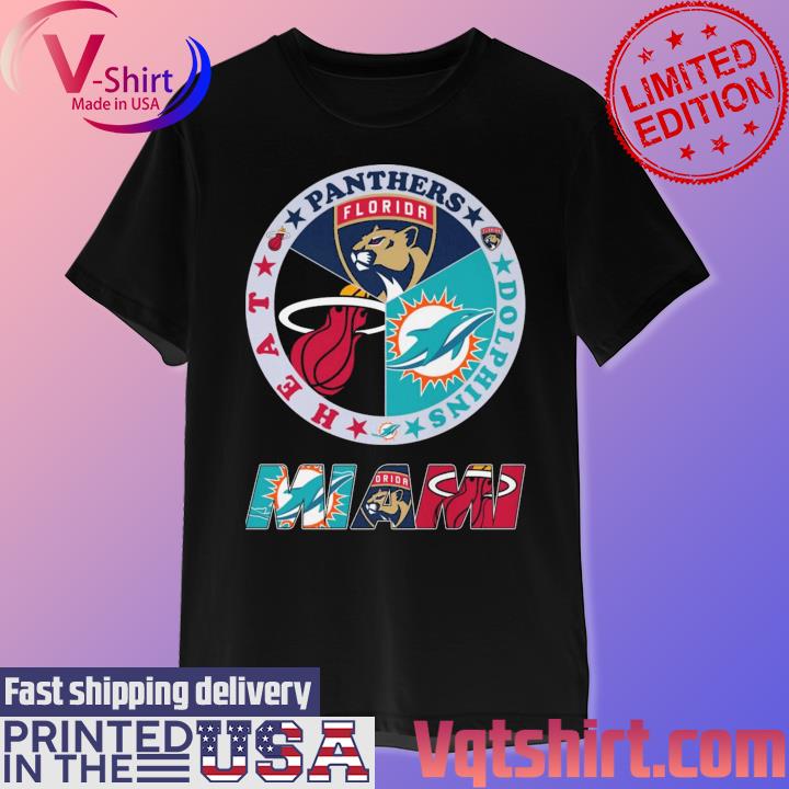 Official Miami Sport Team Miami Dolphins Florida Panthers And Miami Heat  Retro Logo Shirt, hoodie, sweater, long sleeve and tank top