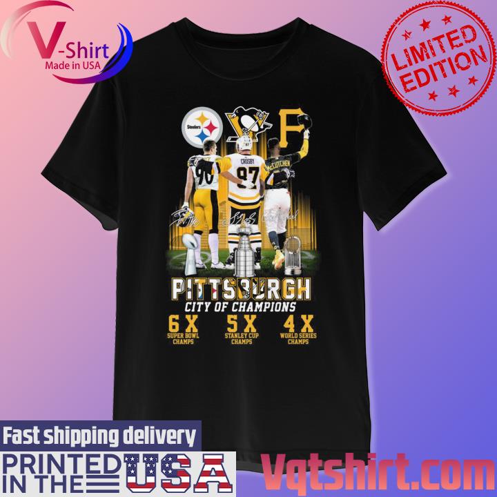 Pittsburgh city of champions steelers penguins pirates signatures 2023 shirt,  hoodie, longsleeve tee, sweater