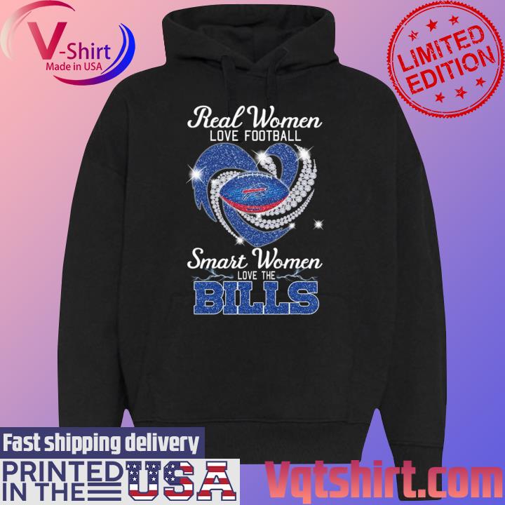 Real women love football smart women love the Buffalo Bills diamond heart  2023 shirt, hoodie, sweater, long sleeve and tank top