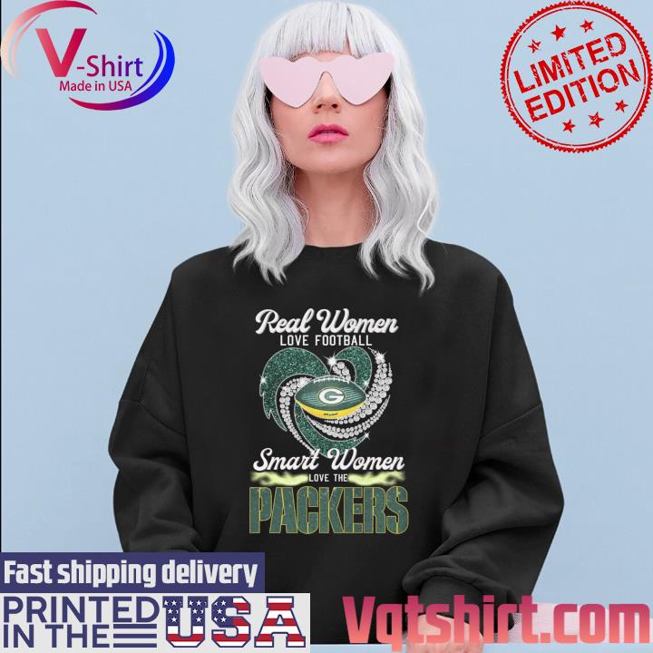 Best green Bay Packers real women love football smart women love the Packers  diamond love shirt, hoodie, sweater, long sleeve and tank top