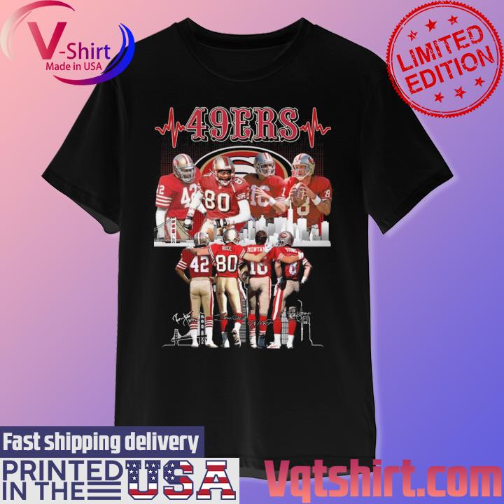 Official jerry Rice and Steve Young and Joe Montana and Ronnie lott Legends  San Francisco 49ERS signatures 2023 shirt, hoodie, sweater, long sleeve and  tank top