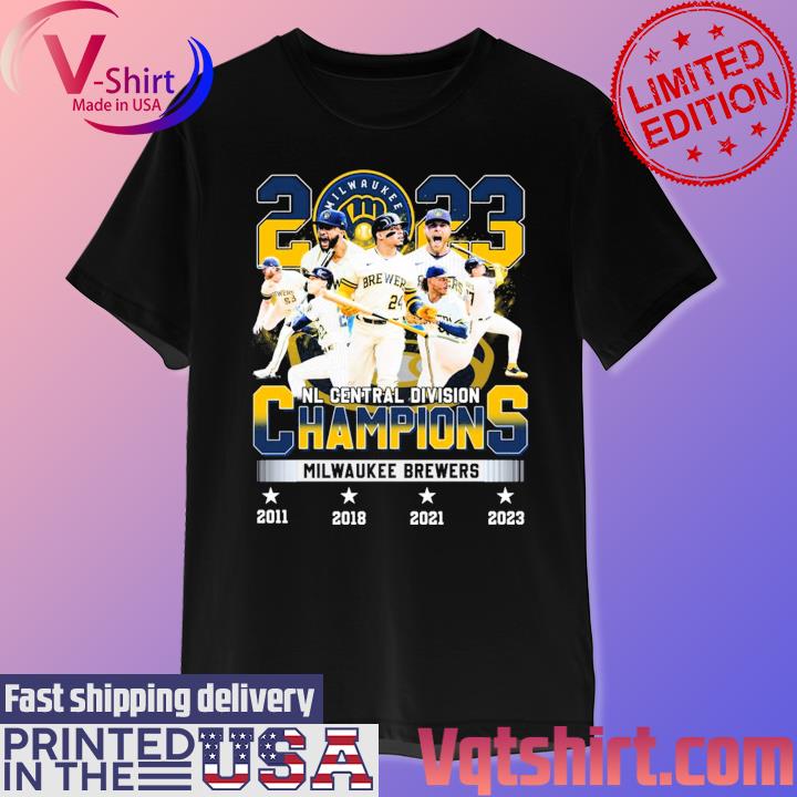 Official Nl central divison champions milwaukee brewers 2011 2018 2021 2023  shirt, hoodie, sweater, long sleeve and tank top